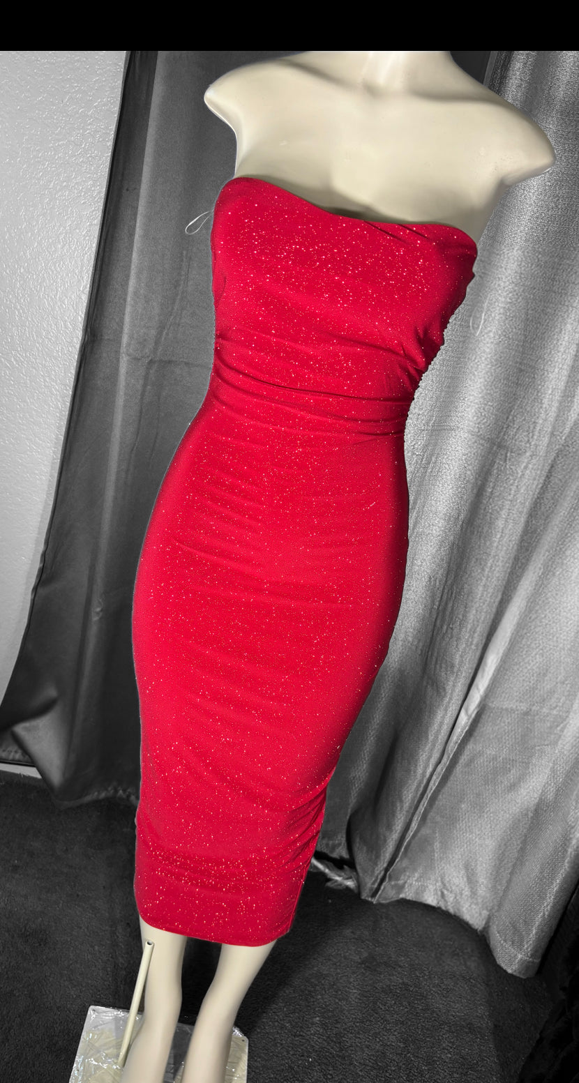 Red glitter dress